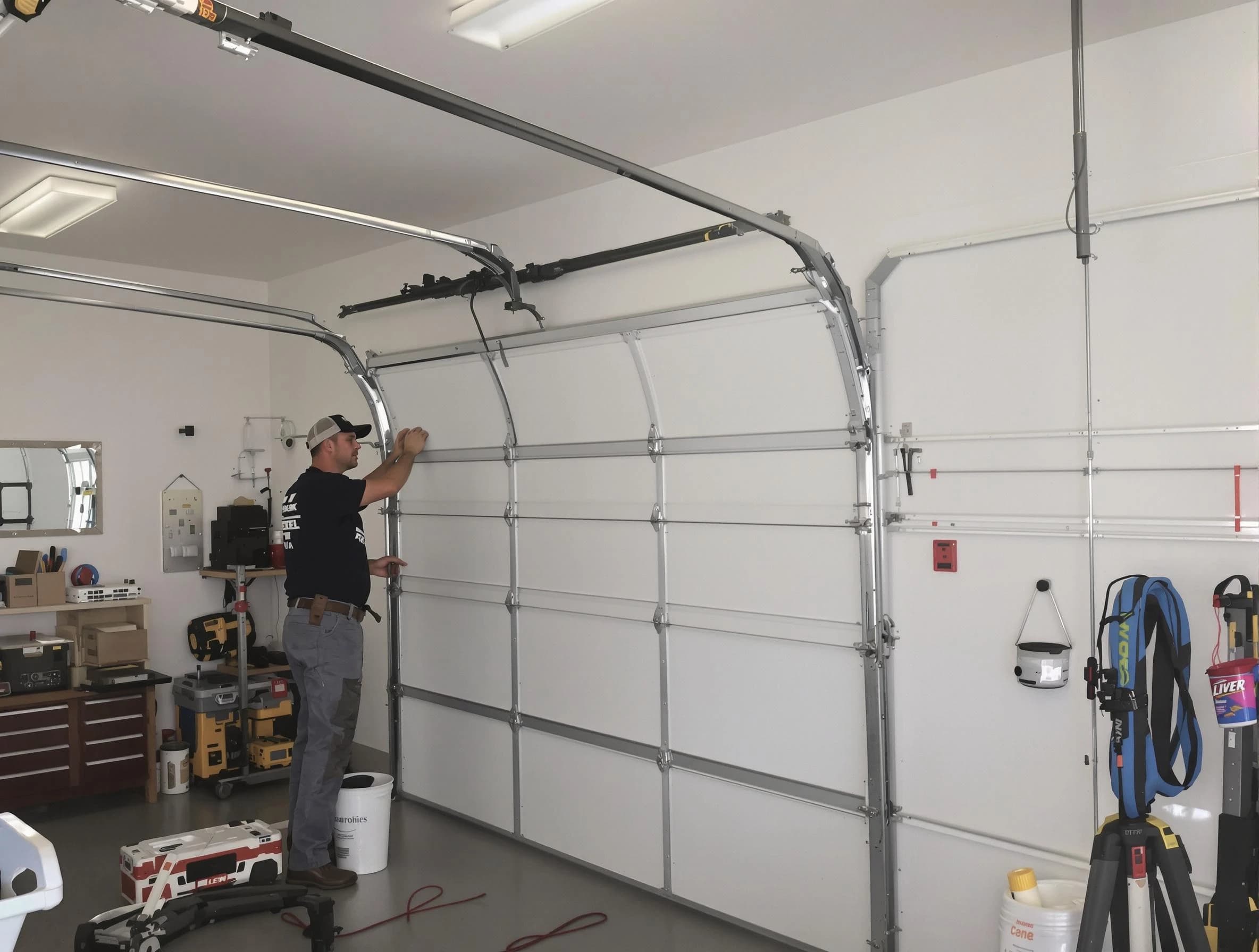 Clearfield Garage Door Repair team installing new garage door in Clearfield