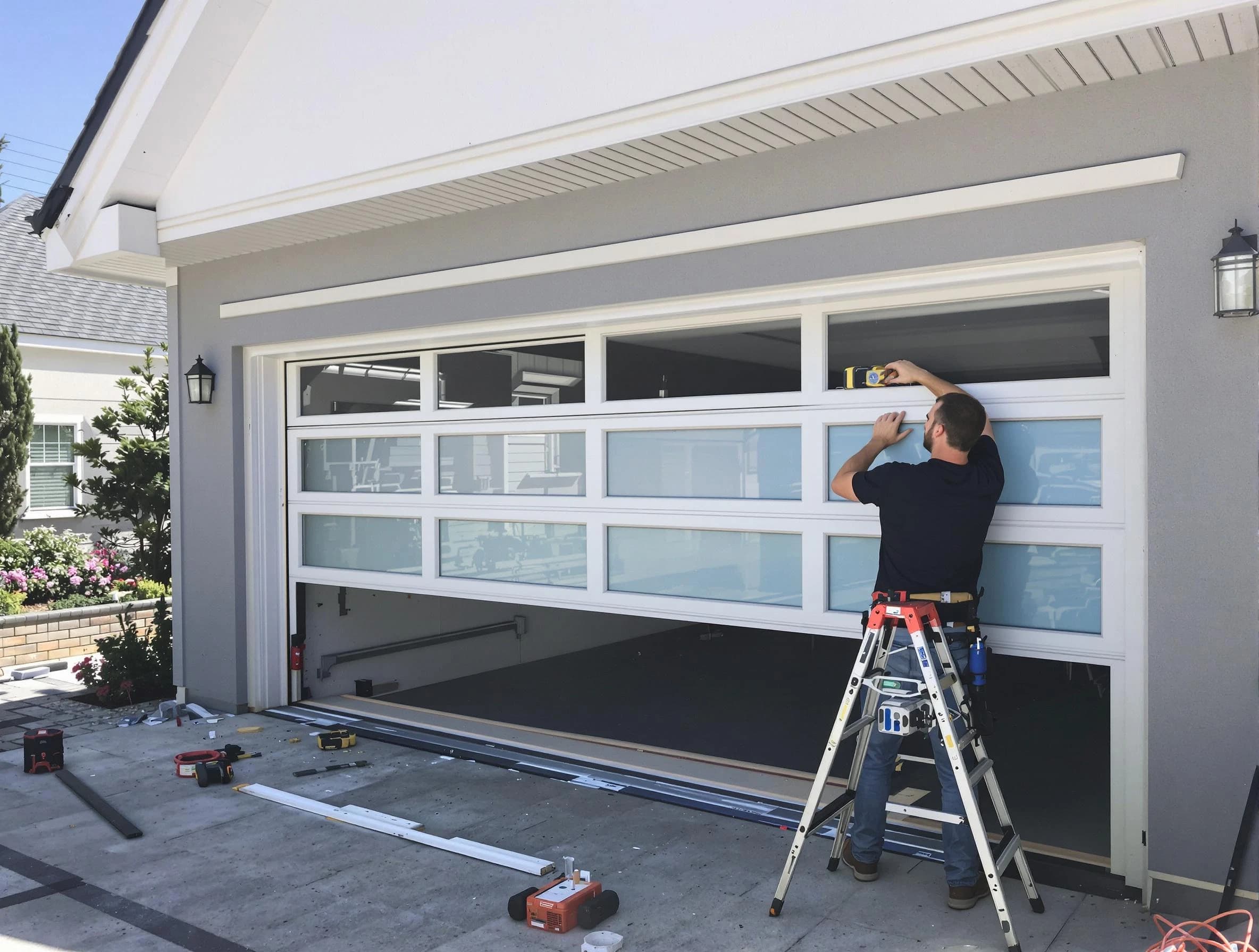 Clearfield Garage Door Repair team performing garage door replacement in Clearfield