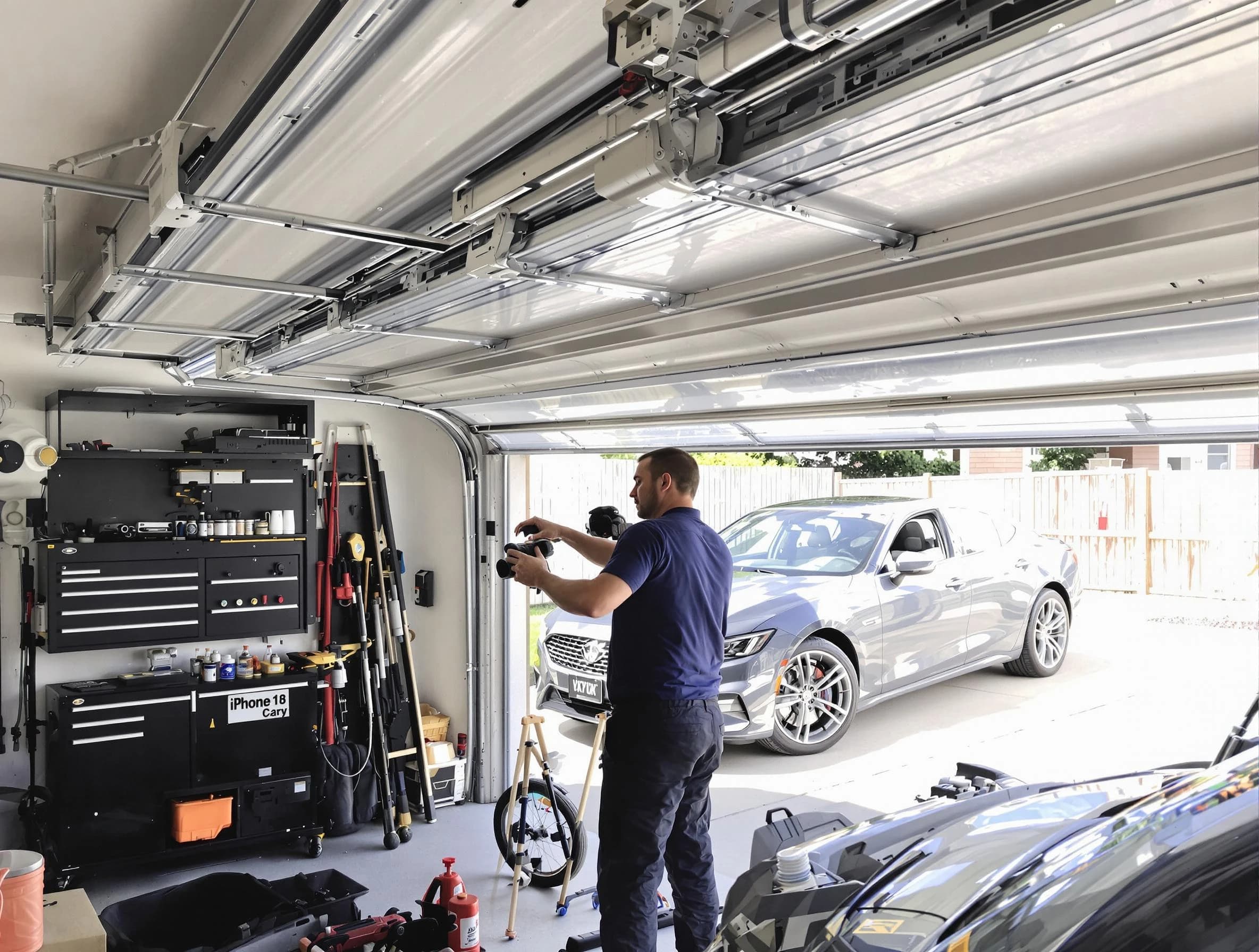 Clearfield Garage Door Repair technician fixing noisy garage door in Clearfield