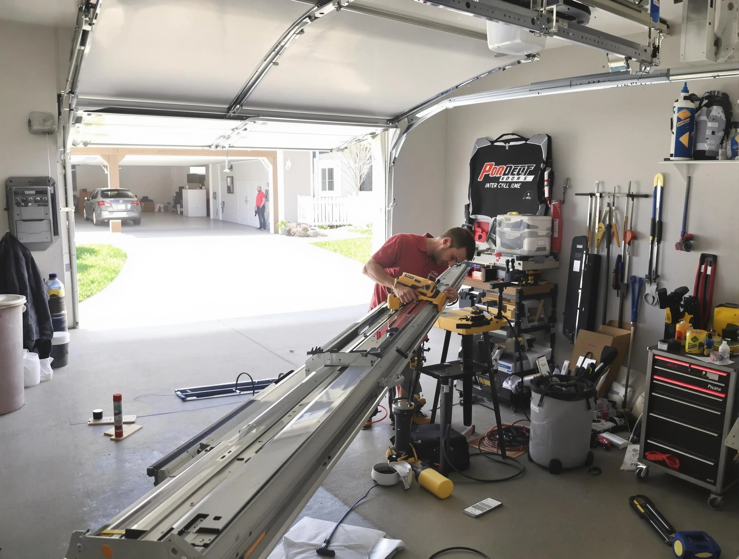 Clearfield Garage Door Repair expert performing track repair in Clearfield