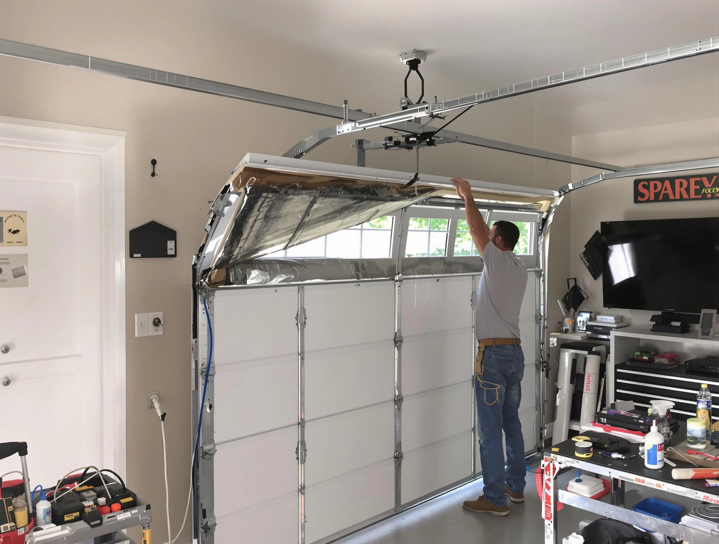 Garage door section replacement by Clearfield Garage Door Repair in Clearfield