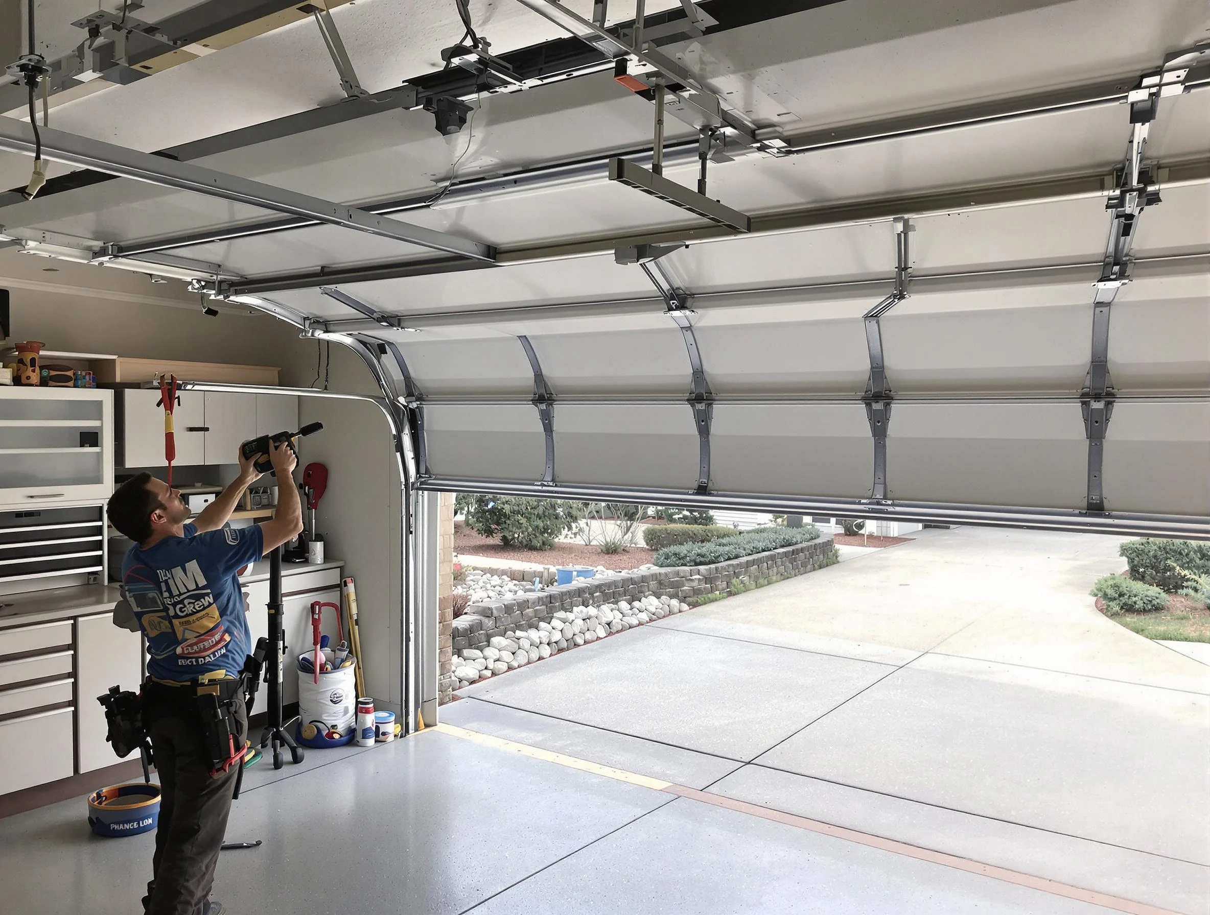 Garage door track repair service by Clearfield Garage Door Repair in Clearfield